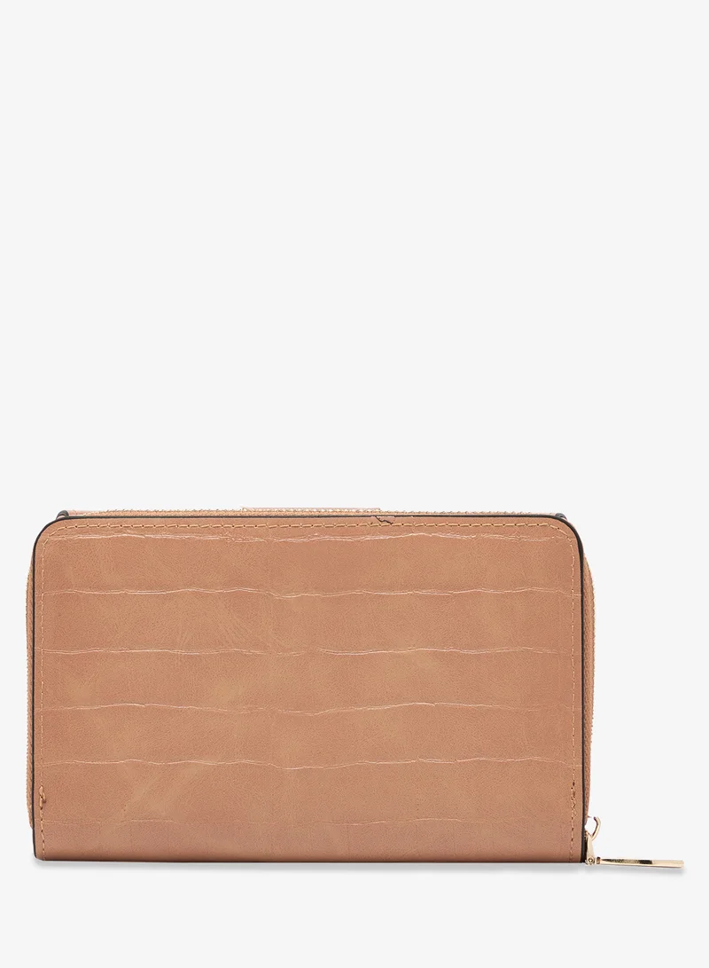 ELLA Brown Gold Accent Classic Flap Wallet for Women | Best Price UAE